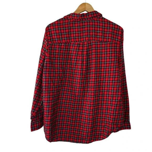 Old Navy The Classic Shirt Red Plaid Womens Plus XXL Long Sleeve Button Up Fall - Picture 2 of 4